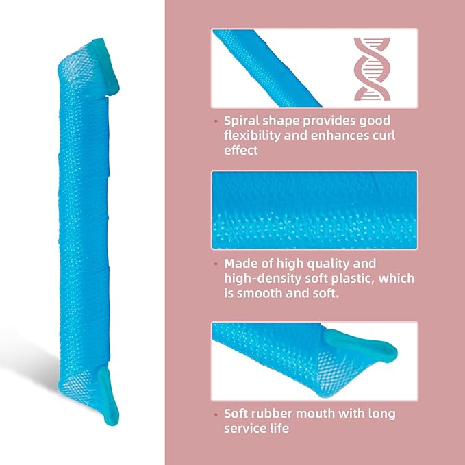 30pcs Heatless Hair Curlers Rollers Spiral Curls Styling Kit with 2 Sets Styling Hooks,No Heat Curlers for Women Girl's (12 Inch/30 cm)