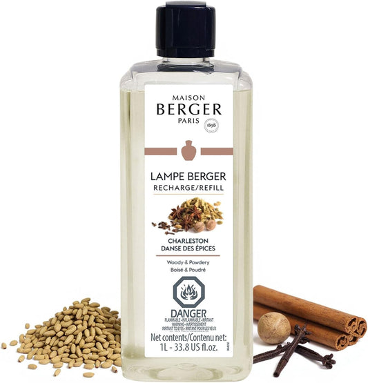 Charleston - Lampe Berger Fragrance Refill for Home Fragrance Oil Diffuser - 33.8 Fluid Ounces - 1 Liter