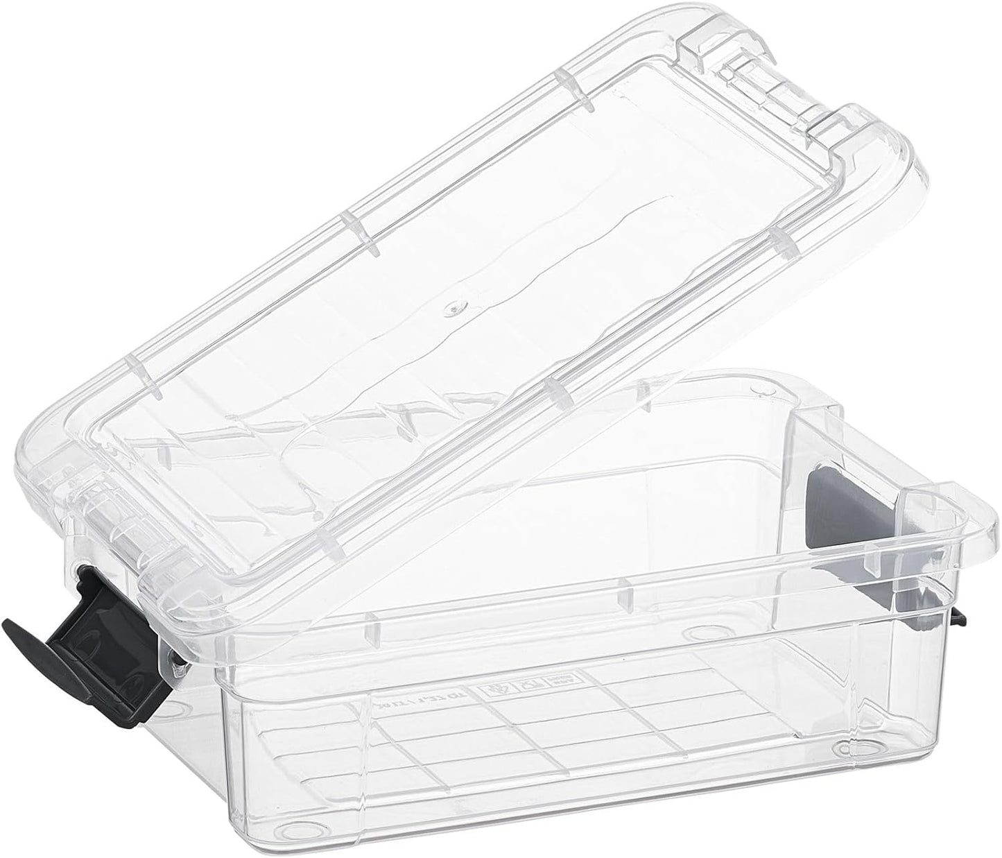 Superio Clear Storage Boxes with Lids, 1.27 Quart Plastic Container Bins for Organizing, Stackable Crates, BPA Free, Non Toxic, Odor Free, Organizers for Home, Office and Dorm, 4 Pack