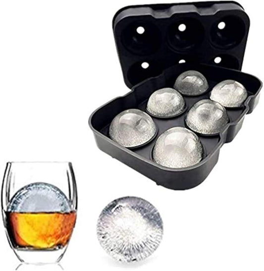 Silicone Round Ice Cube Mold, Round Ice Cube Trays for Freezer with Funnel, Easy Release Ice Cube Tray Circle Balls for Whiskey Cocktails Bourbon