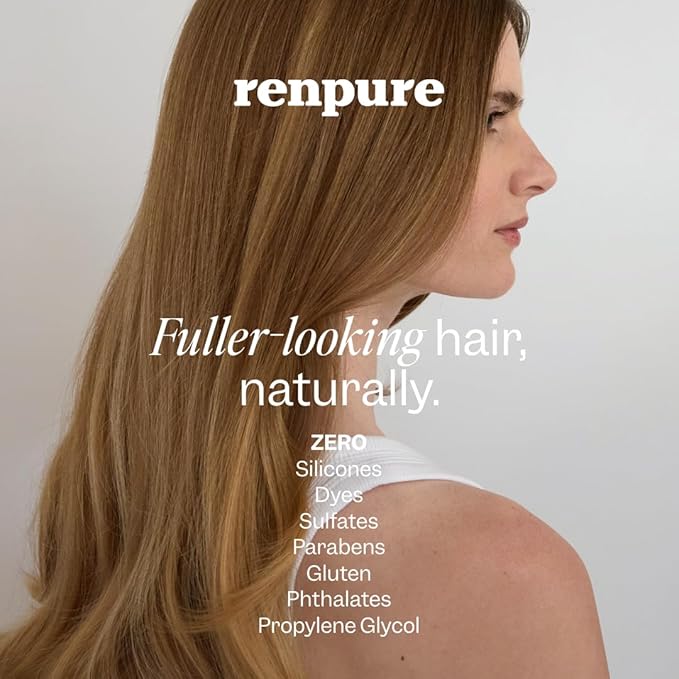 Renpure Biotin & Collagen Shampoo & Conditioner Set, Plant- Based - Nutrient Infused Formulas for Fuller, Thicker Looking Hair - For Fine Hair - Vitamin B7 (Biotin) & Collagen - 24 Fl Oz each, 2 Pack