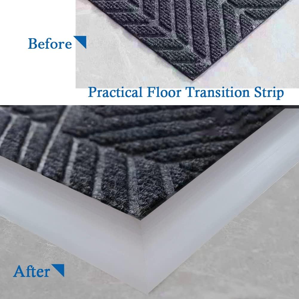 Floor Transition Strip Self Adhesive Carpet & Flooring Transitions Edging Trim Strip PVC Threshold Transitions Suitable for Threshold Height Less Than 5mm (3.3Ft, Dark Gray)