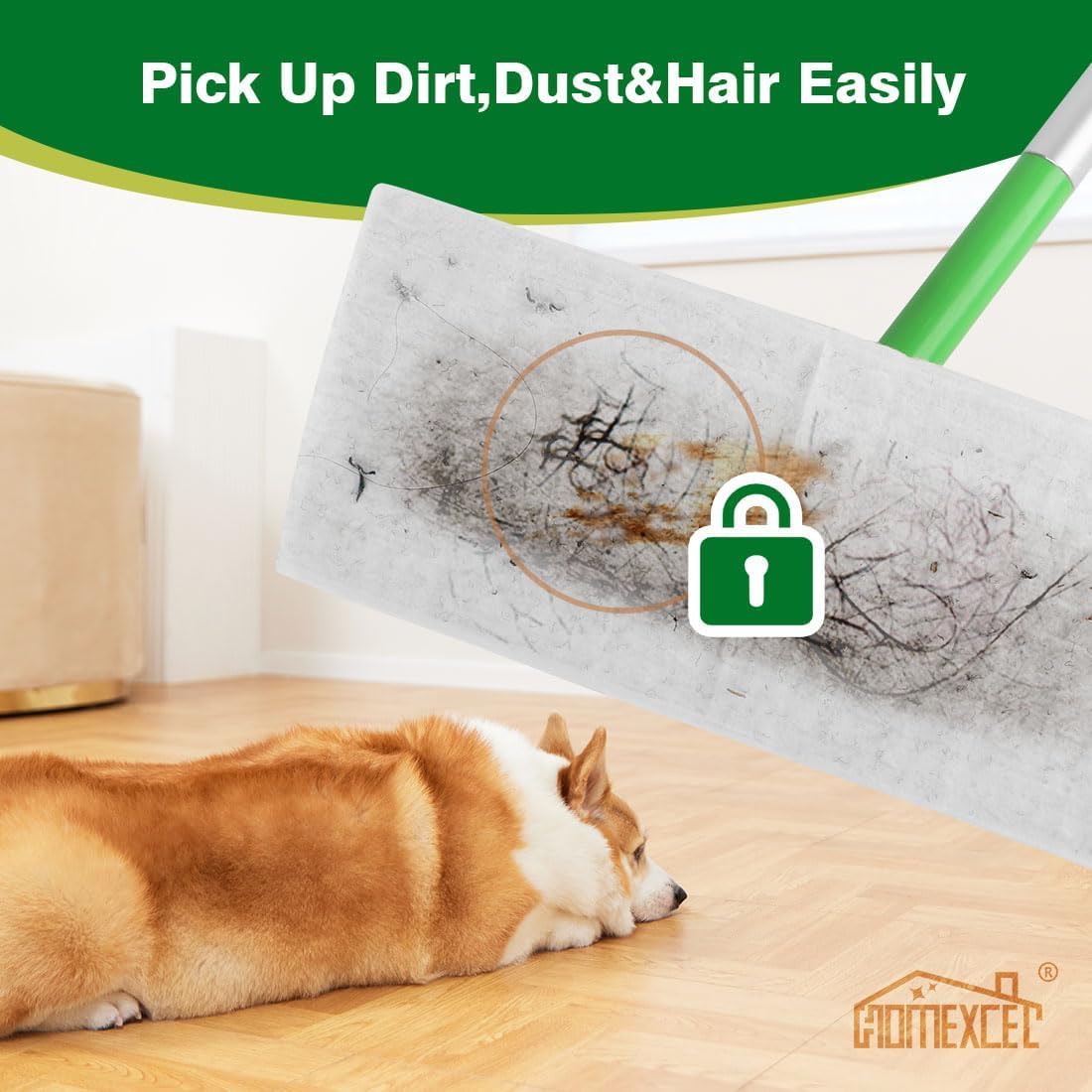 HOMEXCEL Dry Sweeping Cloths Pads Compatible with Swiffer Sweeper- Disposable Duster Refills Mop Pads for Floor Mopping and Cleaning, 120 Count