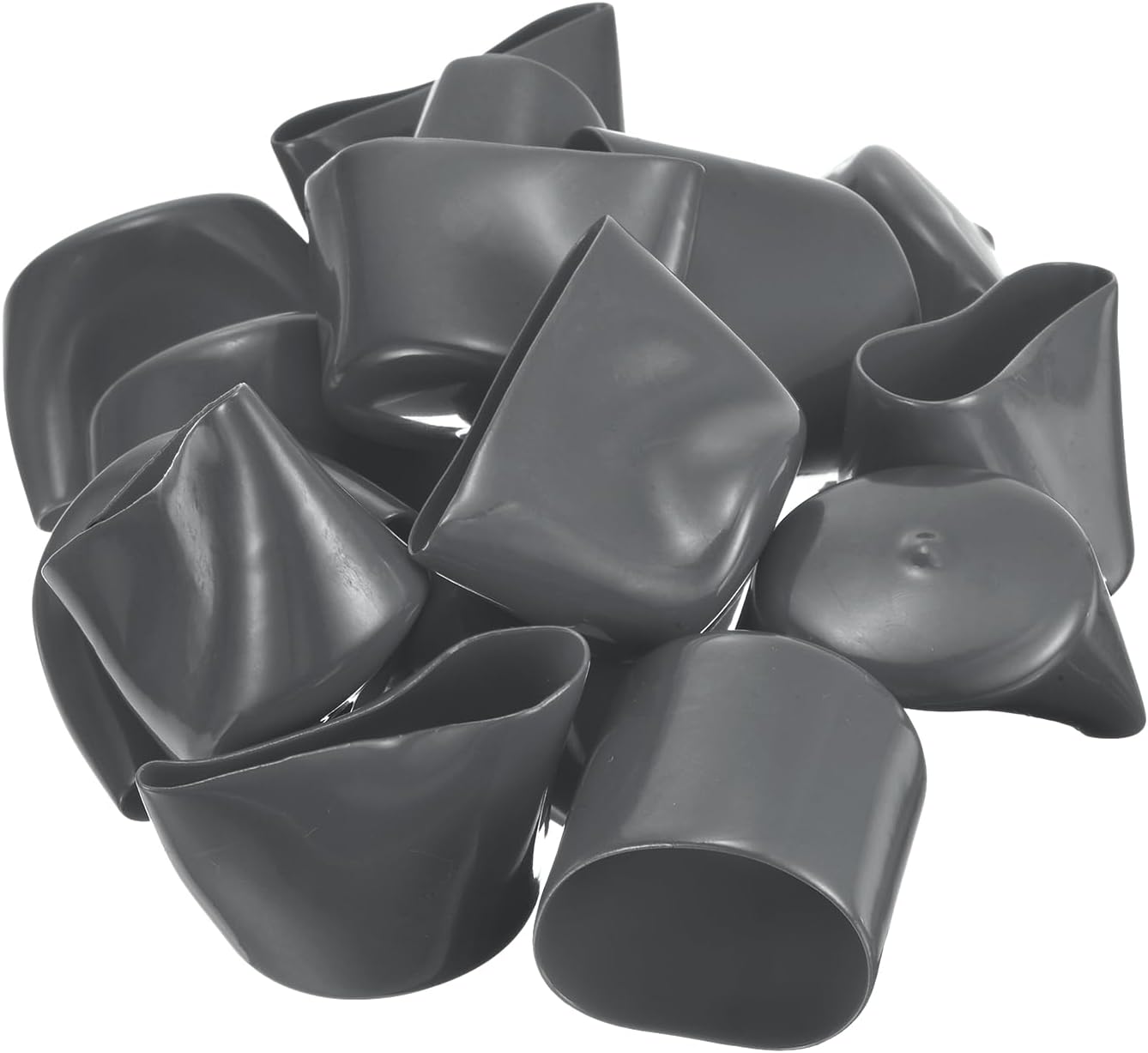 uxcell 20pcs Rubber End Caps 49mm ID Vinyl Round Tube Bolt Cap Cover Thread Protectors Dark Grey