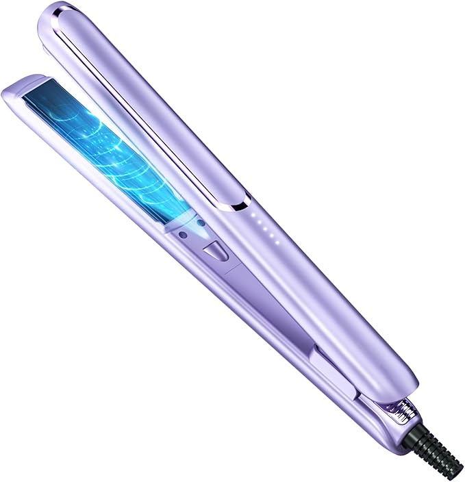Hair Straightener for Women Flat Iron Hair Straightener and Curler 2 in 1 - Birthday Gift for Women & Mom, Hair Care for Mom & Girlfriend (Purple)