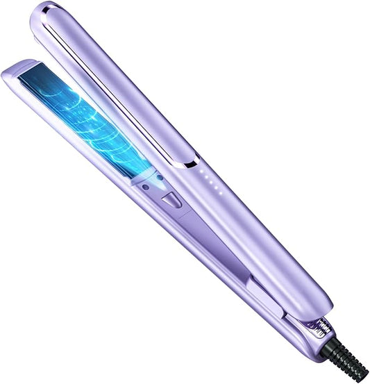 Hair Straightener for Women Flat Iron Hair Straightener and Curler 2 in 1 - Birthday Gift for Women & Mom, Hair Care for Mom & Girlfriend (Purple)