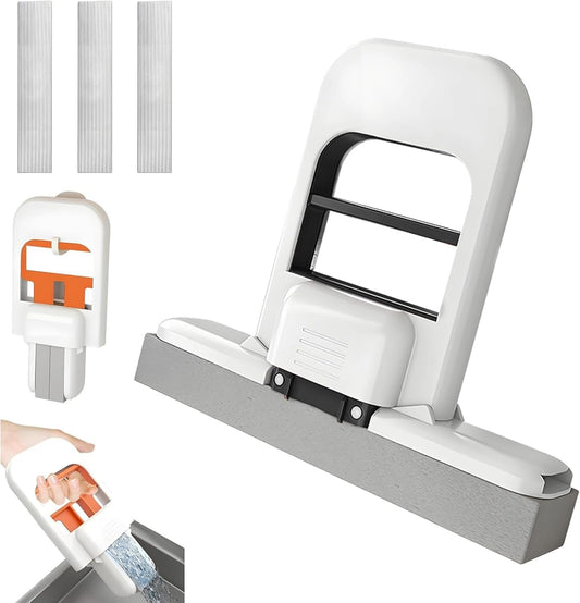 Mini Foldable Desktop Mop, 2026 New Portable Cleaning Sponge Mop for Wet and Dry, Mini Portable Self-Squeeze Small Mop for Bathroom, Kitchen, Desktop (Black)