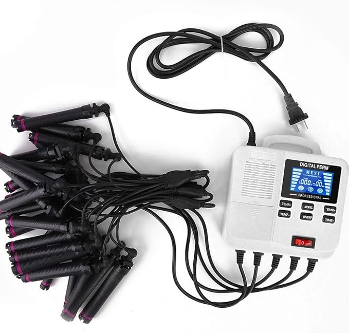 Professional Curling Roller,Small Portable Digital PTC Heating Hair Perm Machine with Hair Roller Styling Tool (EU Plug)