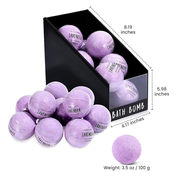 Bath Bombs Gift Set for Women, BODY & EARTH 10 X 3.5 oz Essential Oils Lavender Handmade Birthday Gift Idea for Family, Women, Men, Mothers Day Gifts for Mom
