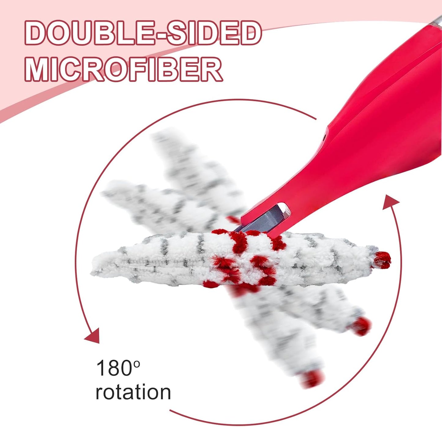 Spray Mop Pads Compatible with Promist Max - Reusable Mop Refills for Oceda Promist Max, Microfiber Double Sided Usable Dry Wet Floor Cleaning (6 Pack Red)