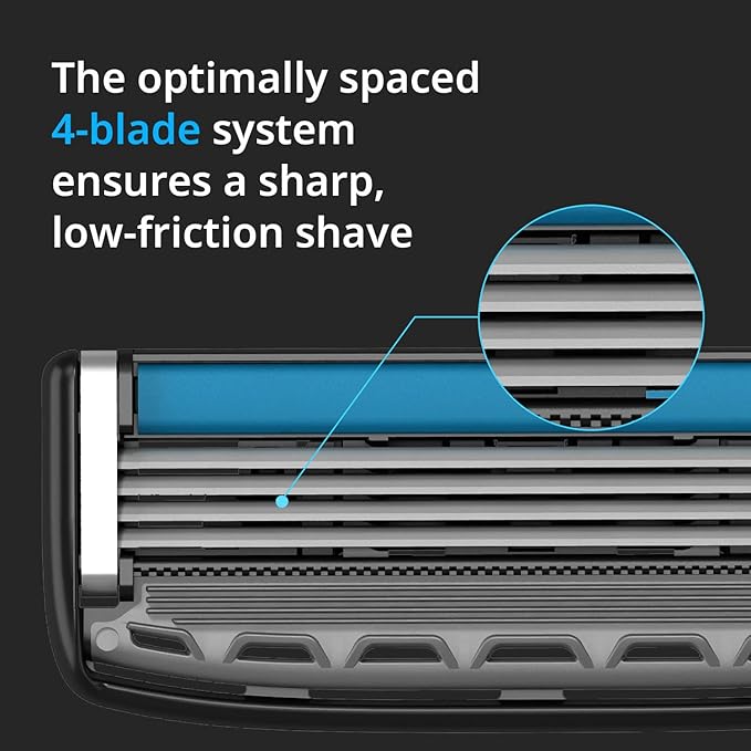 Dorco Pace 4 Pro - Four Blade Razor Shaving System - 16 Cartridges (No Handle)