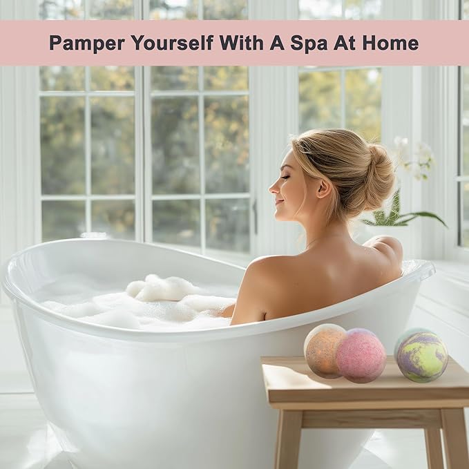 Luxury Bath Bombs for Women - Gift Set of 24 Bathbombs with Organic Essential Oils - Natural Vegan Soap for Moisturizing Fizzy Bubbles