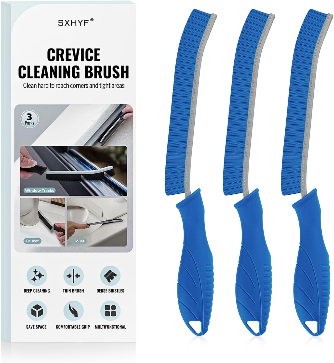 SXhyf Cleaning Brush - Hard Bristle Crevice Cleaning Brush, Multifunctional Gap Scrub Brush, Kitchen Essentials, Bathroom Cleaner Tools for Household Use, Home, Window, Toilet, Stove