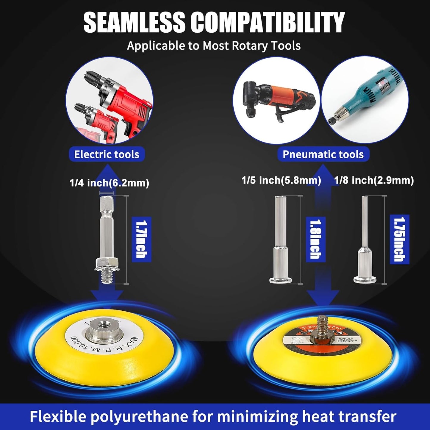 133 PCS Sanding Disc Drill Polishing Kit Sanding Attachment, 3 Inch Wet Dry Headlight Restoration Kit, Hook and Loop Sandpaper Buffing Pads with Rotary Tools for Car Wood Metal Glass Resin Expoxy