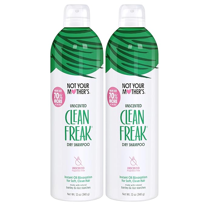 Not Your Mother's Value Pack Clean Freak Refreshing Jumbo Dry Shampoo (2-Pack) - 12 oz Each - 70% More to Instantly Absorb Oil and Refresh Hair Between Washes - Fresh Citrus - For All Hair Types