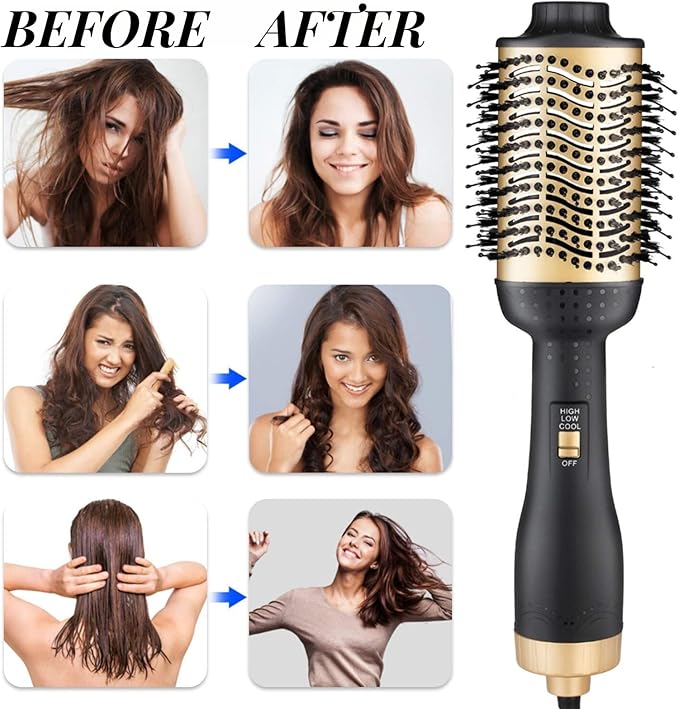 IYASA Oval Blow Dryer Brush, Hot Air Brush for Smooth, Frizz-Free Hair, One-Step Hair Dryer & Volumizer, Professional Salon Quality, Ionic Blow Dryer Styler for All Hair Types, Anti-Frizz