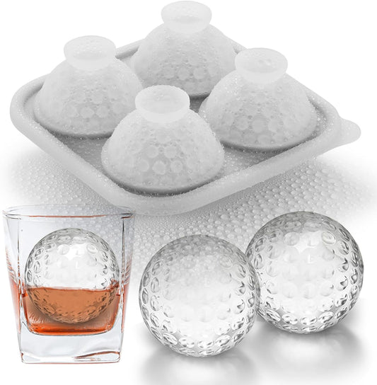 Nax Caki 3D Golf Ice Cube Tray, Large Golf Silicone Fun Shapes Whiskey Ice Mold with Funnel for Cocktails, Bourbon,Brandy, Whiskey Gifts for Men Black