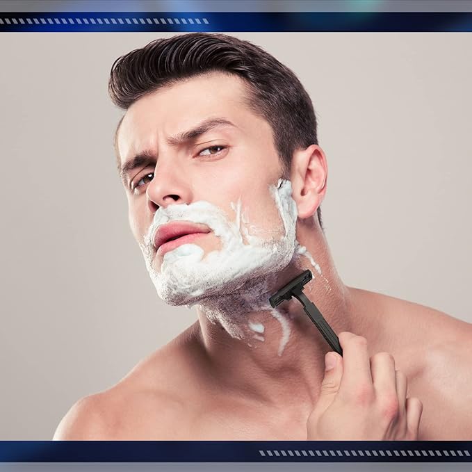 Jutom 200 Pcs Twin Blade Disposable Razors Bulk for Men Women Homeless Stainless Steel Shaving Razor with Clear Safety Cap for Hotel Travel Camping Charity Apartment