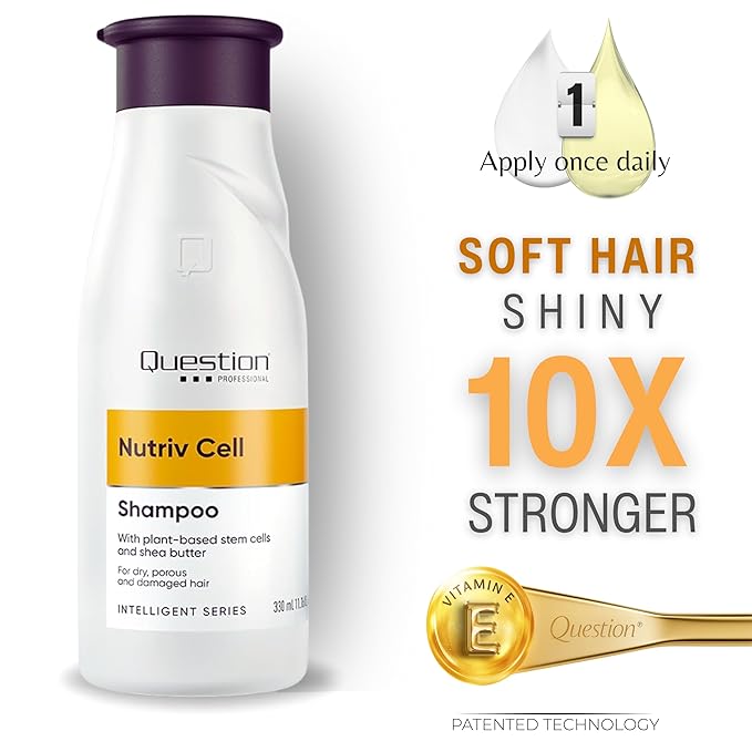Sulfate-Free Shampoo for Dry Damaged Hair – Plant-Based Formula with Shea Butter & Stem Cells – Deep Moisturizing Professional Hair Care – Safe for Color Treated Hair | 11.16 fl oz