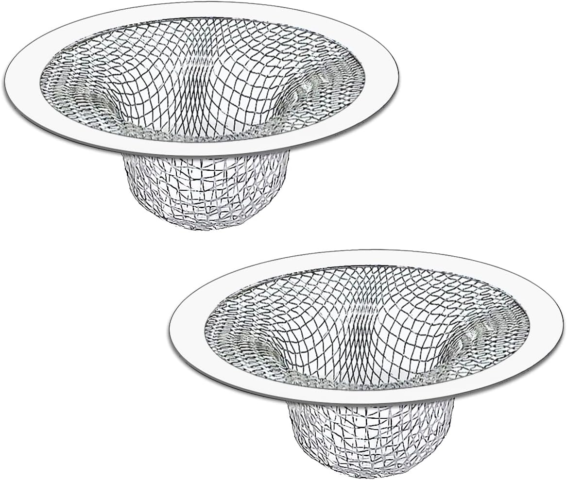 2PCS Tub Drain Hair Catcher - 2.75 inch Shower Drain Mesh Strainer, Stainless Steel Shower Bathtub Drain Cover, Bathroom Sink Strainer Filter Basket for Bathroom Sink, Wash Basin Floor Drain