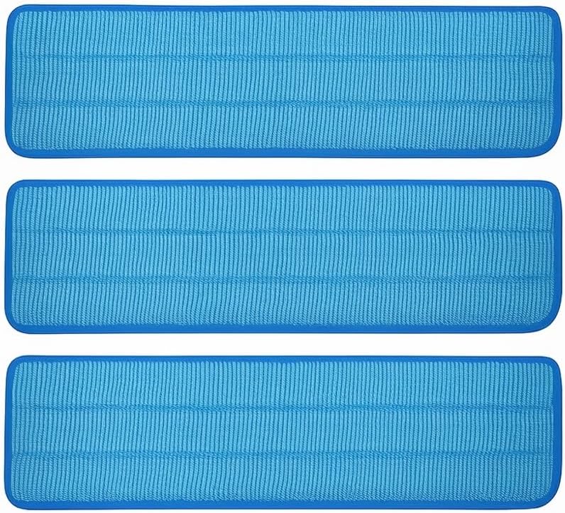 3 Pack Microfiber Pad Universal Commercial 17-18 Inch Head- Heavy Duty - Wet & Dry Commercial Cleaning Refills Reusable Mop Refills Fit for Most Microfiber Flat Mop System