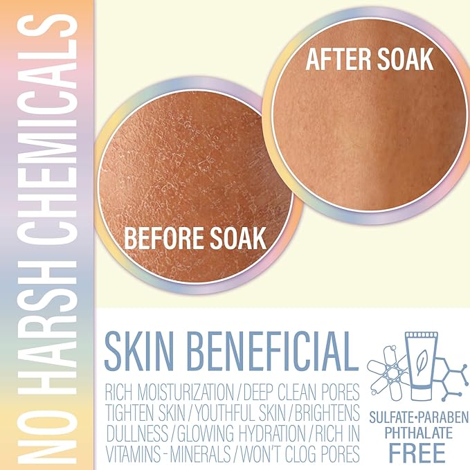 Luxiny Vegan Milk Bath Soak Made with Coconut Milk Powder & Sweet Almond Oil Which Creates A Bath Bomb Dust Soothing Fizz, 8oz (Rainbow)