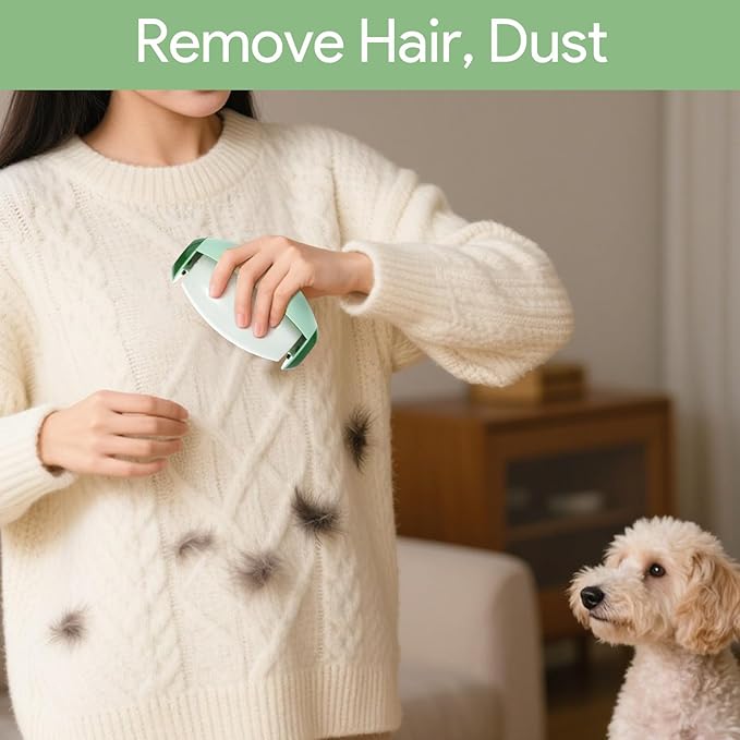 2 PCS Reusable Lint Rollers for Pet Hair Extra Sticky, Mini Portable Travel Lint Roller, Washable, Super-Sticky Gel Balls for Dust, Debris, and Hair(Green)