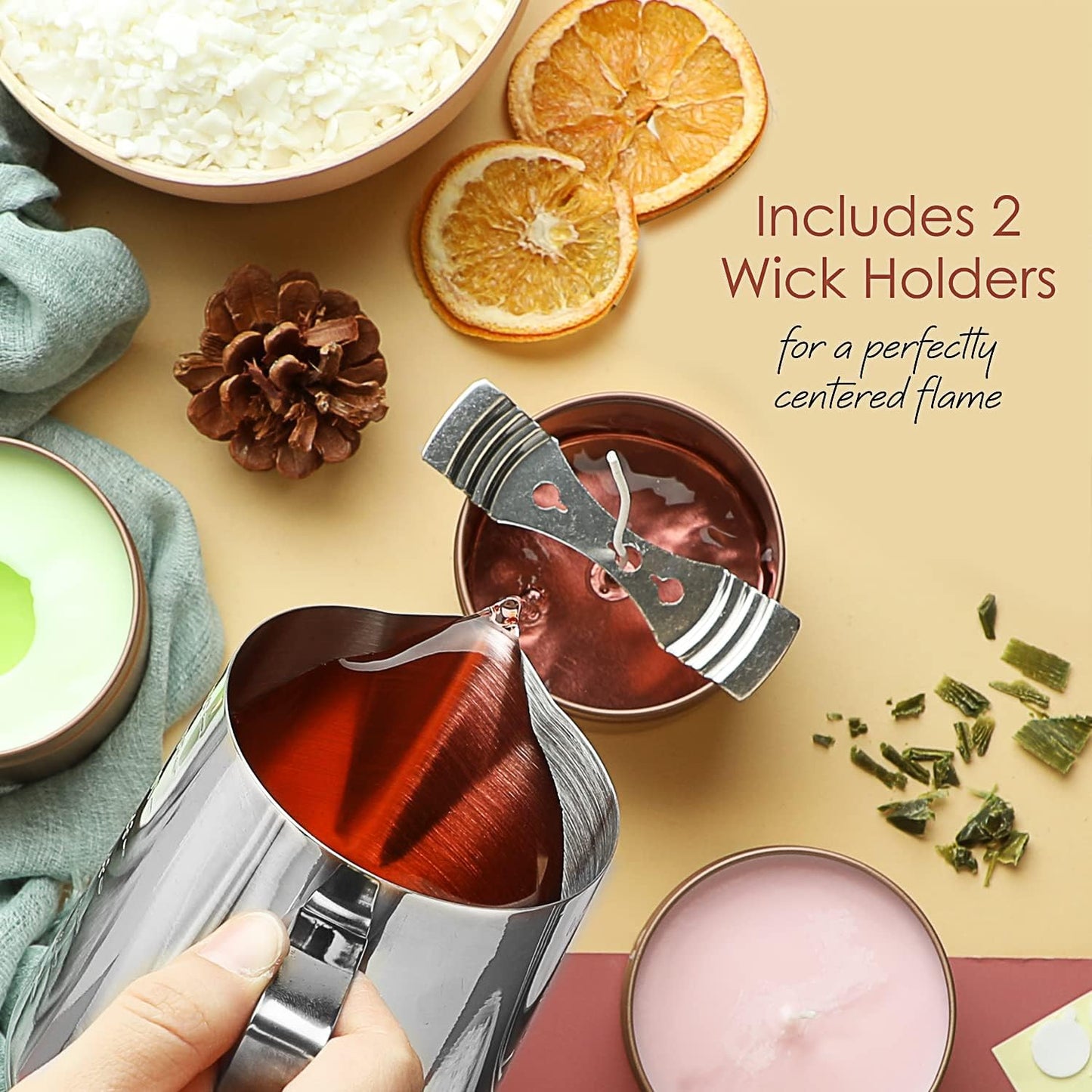 Hearth & Harbor Organic Soy Candle Wax for Candle Making, 10 lbs Natural Candles Making Supplies, Beeswax-Free, Paraffin-Free, Pure Soy Wax Flakes Perfect for Candles, Tealights and Melts