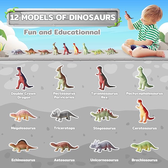 Bath Bombs with Surprise Dinosaur Toys Inside, 24 Pack Organic and Natural Bubble Bath Bombs,Stocking Stuffers for Kids, Bath Bomb Set for Her/Him (2 Sets)