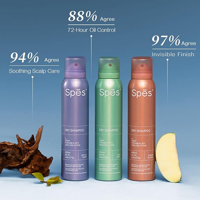 Dry Shampoo for Women, Volumizing Dry Shampoo Leaves No White Residue, Absorbs oils, 72 Hours Long-lasting Oil Control, Refreshing and Non-Greasy Spray for All Hair Types,(6.08FL，Apple Burst)