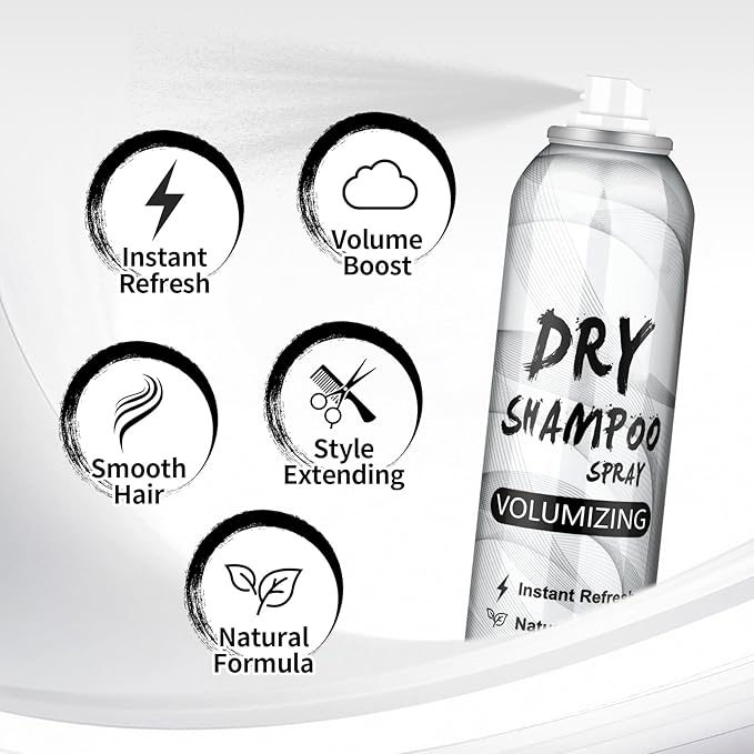 Dry Shampoo Spray,Volumizing Dry Shampoo for Women & Men,Instant Refresh,with Rice Starch & Hydrolyzed Rice Extract,Replenishes Hair Keratin,Nourishes Hair Roots,7.61 oz