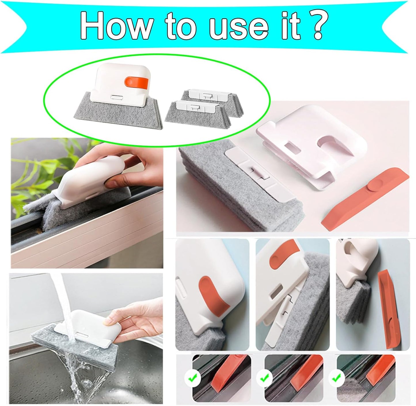 13pcs Window Groove Cleaning Brush Kit, Magic Window Track Cleaner, Crevice Cleaner Brush, Sliding Door Track Cleaner, Gap Cleaning Brush for Sill, Tile Lines, Sliding Door, Keyboard. Small Brush Set.