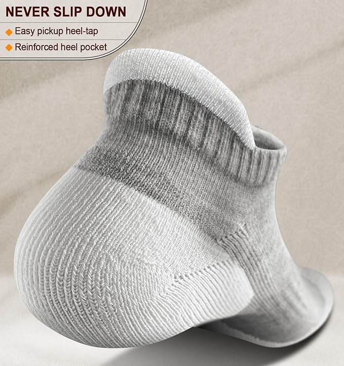 BULLIANT Men Running Socks 6Pairs-Ankle Athletic Socks Wicking Cushioned for Men Walking-Arch Compression Support