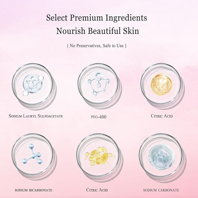 Bath Bombs Scented Rose,Watermelon& Peach Flavor,Perfectly Solved The Problem of batht Bombs Without Bubbles not Allergic not Staining,for Kids Girls Mom,21.2Oz 6Count