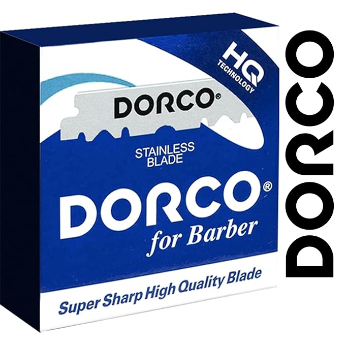 The Shave Factory Straight Edge Razor Kit - with Single Stainless Steel razors for men from (Matte, Dorco Blue Single Edge)