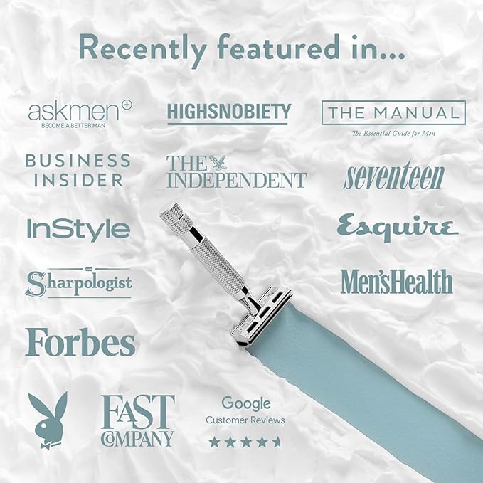 Rockwell T2 | Twist-To-Open (TTO) Double-Edge Safety Razor | Full Metal | Includes 5 Fully Recyclable Stainless Steel Blades (Gunmetal Chrome)