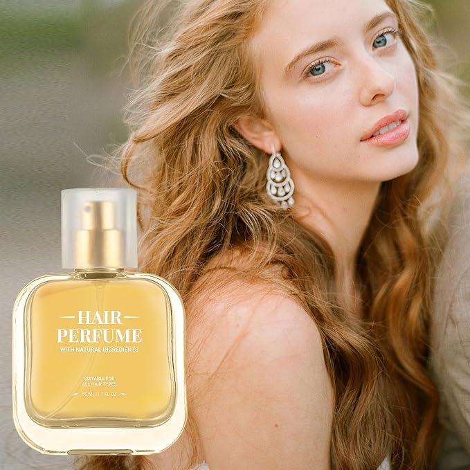 Hair Perfume, Pheromone Hair Perfume for Women, 50ml Travel Size Hair Fragrance Odors Remove and Nourishing Hair, Premium and Long-lasting Scent, 1.75 Fl. Oz (yellow)