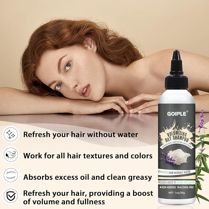 Powder Dry Shampoo Natural & Organic Ingredients for Men Women Hair, Dry Shampoo Volume & Fullness for Oily Hair for Refreshed for All Hair Types (2pcs)