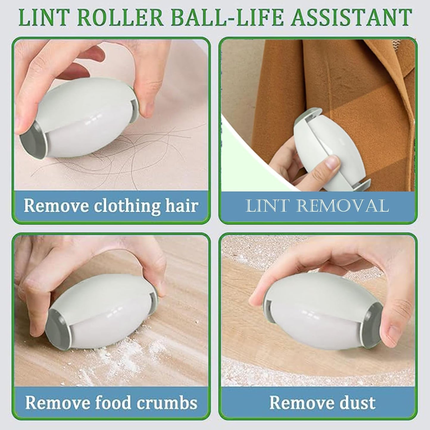 Upgrade Reusable Lint Roller for Pet Hair, Portable Washable Sticky Rollers for Clothes, Super Sticky Home Travel Lint Roller Ball Remover Clothes Plush, Hair, Dust (White)