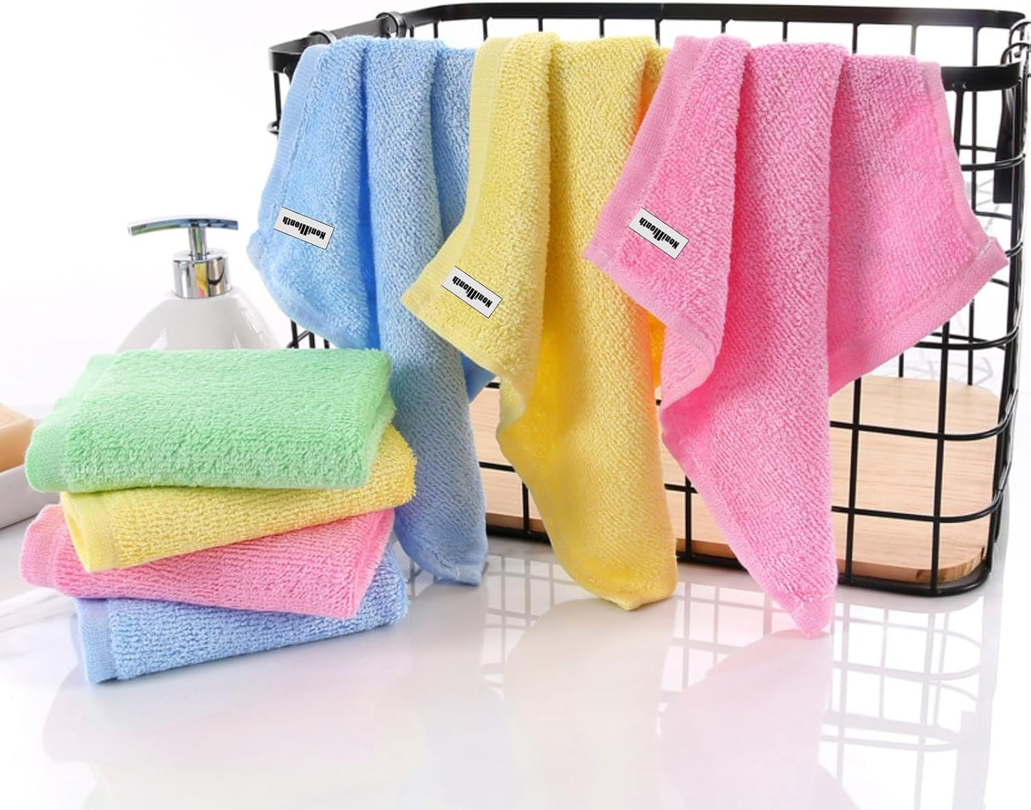 Bamboo Microfiber Cleaning Cloth-8Pcs Kitchen Wash Cloths,Wood Fiber Window Glass Rags,Micro Fiber Cloth for Cleaning Suitable for Dishes,Car Towel Rag Made From Baby Washcloths Material (multicolour)
