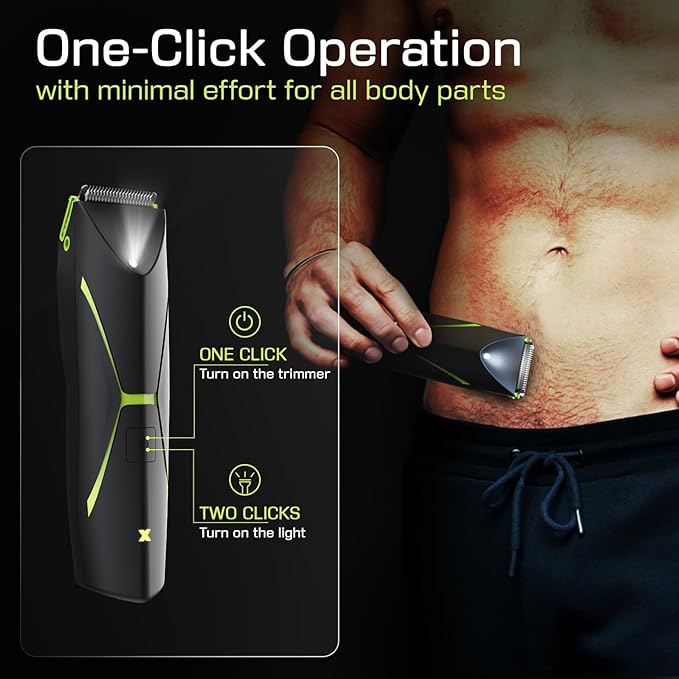 Electric Body Hair Trimmer for Men: Manscape Ball Trimmer Waterproof Pubic Hair Groomer Cordless Rechargeable Groin Shaver Replaceable Blade Wet/Dry Hygiene Razor Portable Body Grooming Travel