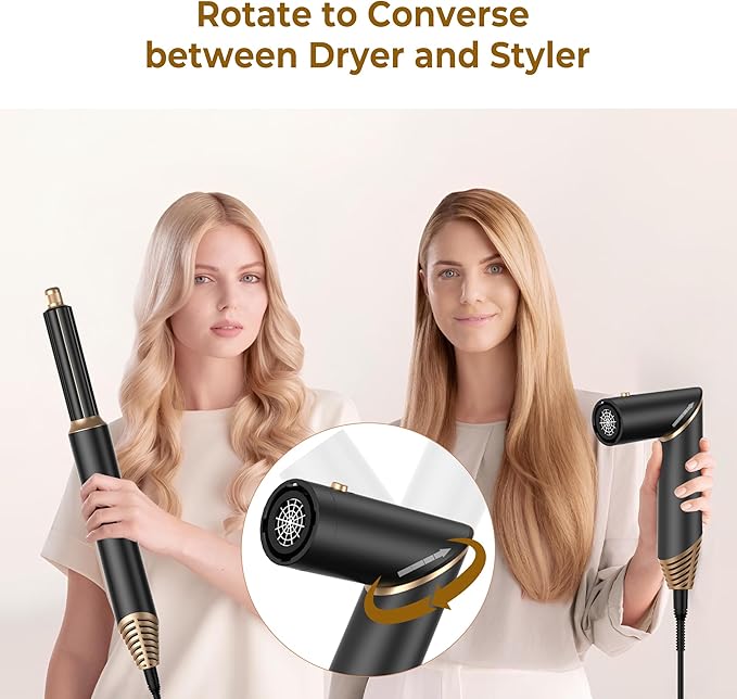 5 in 1 Blow Dryer Brush,Hair Dryer Brush with Detachable Air Styler,Negative Ionic Hair Dryer with Attachments,Hair Dryers for Women Volumizer,Straightener,Drying