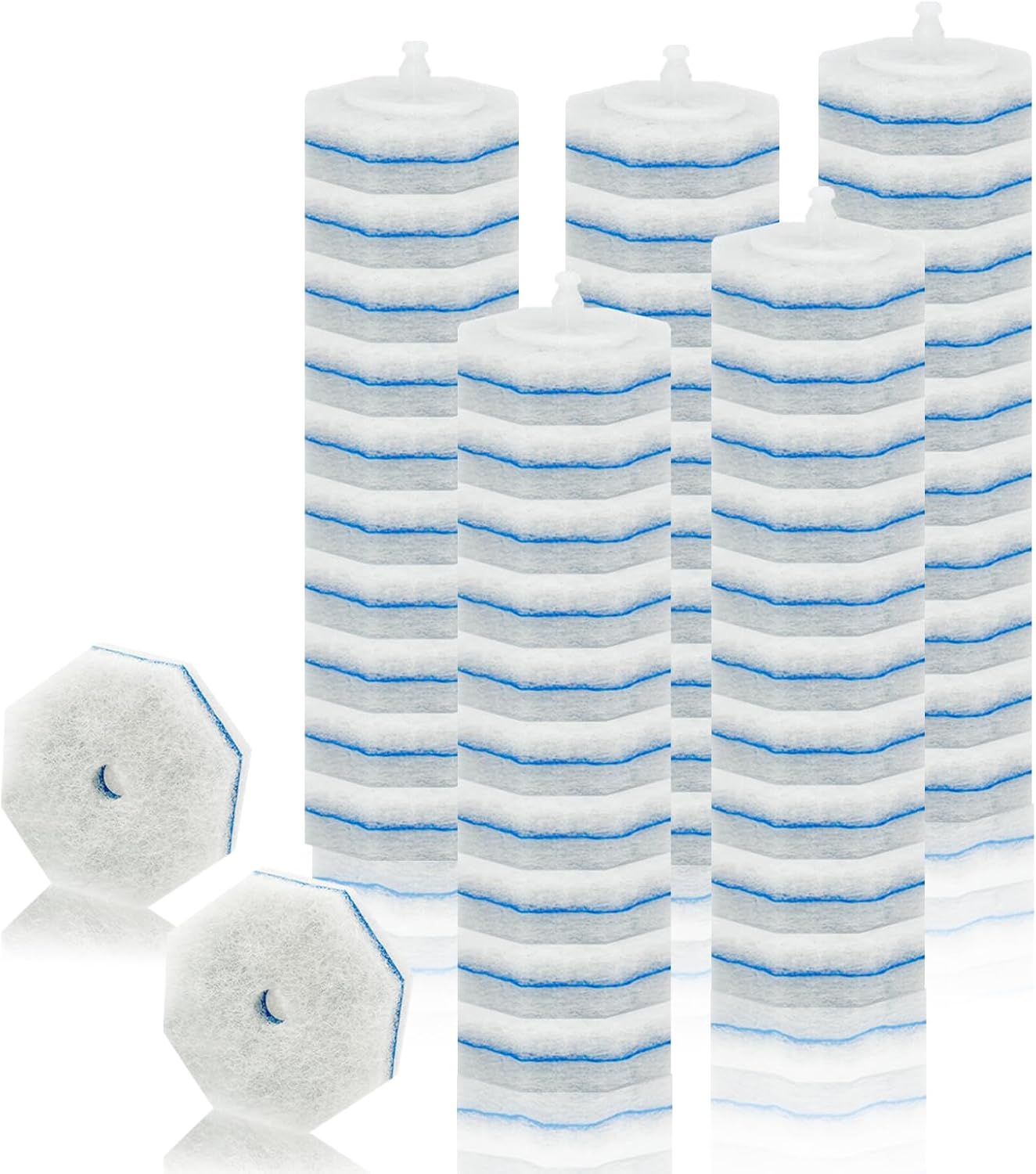 50PC Toilet Bowl Wand Refills, Disposable Toilet Brush Heads, Wall Mounted Scrubber Refill, Cleaner Refill Pads with Most Brushes for and Bathroom Cleaning