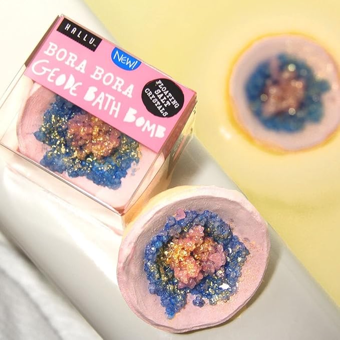Hallu Bora Bora Geode Bath Bomb, Pack of 6.