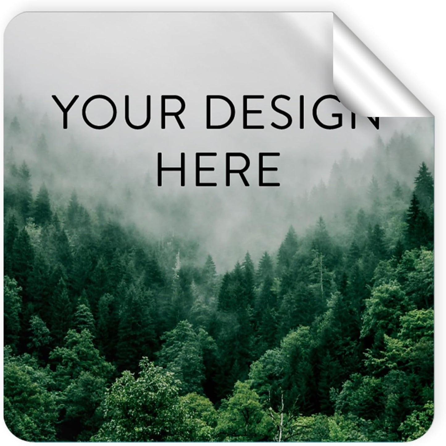 100 Custom Vinyl Stickers - Upload Your own Image, Text, Design, Logo - Personalized Logo Labels for Handmade, Packaging, Bottle, Jars, Candle, Brand Stickers (Foggy Valley, 6x6 Square)