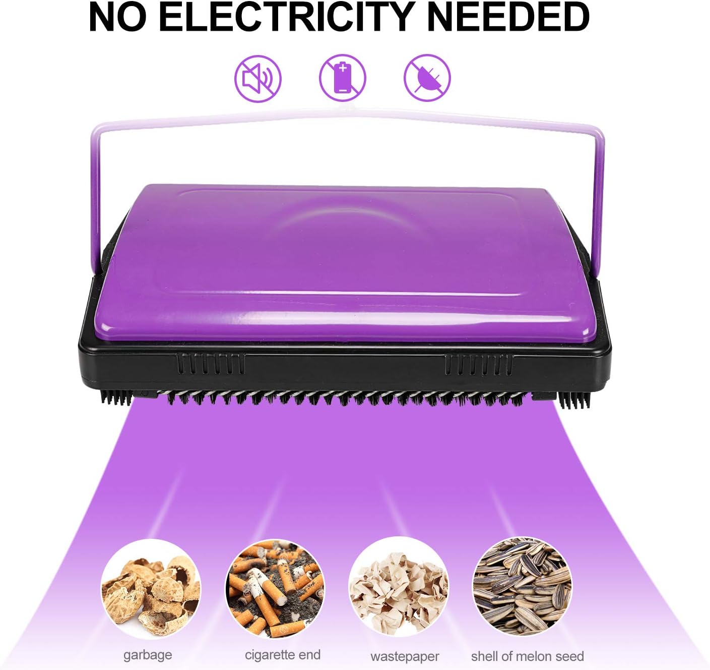 Yocada Carpet Sweeper Cleaner for Home Office Low&Undercoat Carpets Rugs Pet Hair Dust Scraps Paper Small Rubbish Cleaning with a Brush