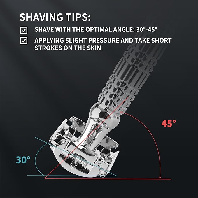 Gearhub Butterfly Double Edge Safety Razor Reusable Stainless Metal Wet Shaving Razor with 10 Swedish Platinum Blades for Men Women Barber Bikini Armpit Hair GR179