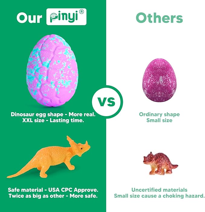 16 Pack Dinosaur Bath Bombs for Kids with Surprise Inside, Dino BathBombs with Toys Inside for Boys Girls Toddlers, Organic Kids Bath Bomb Bubble Bath Dinosaur Bath Toys Easter Birthday Gift Set