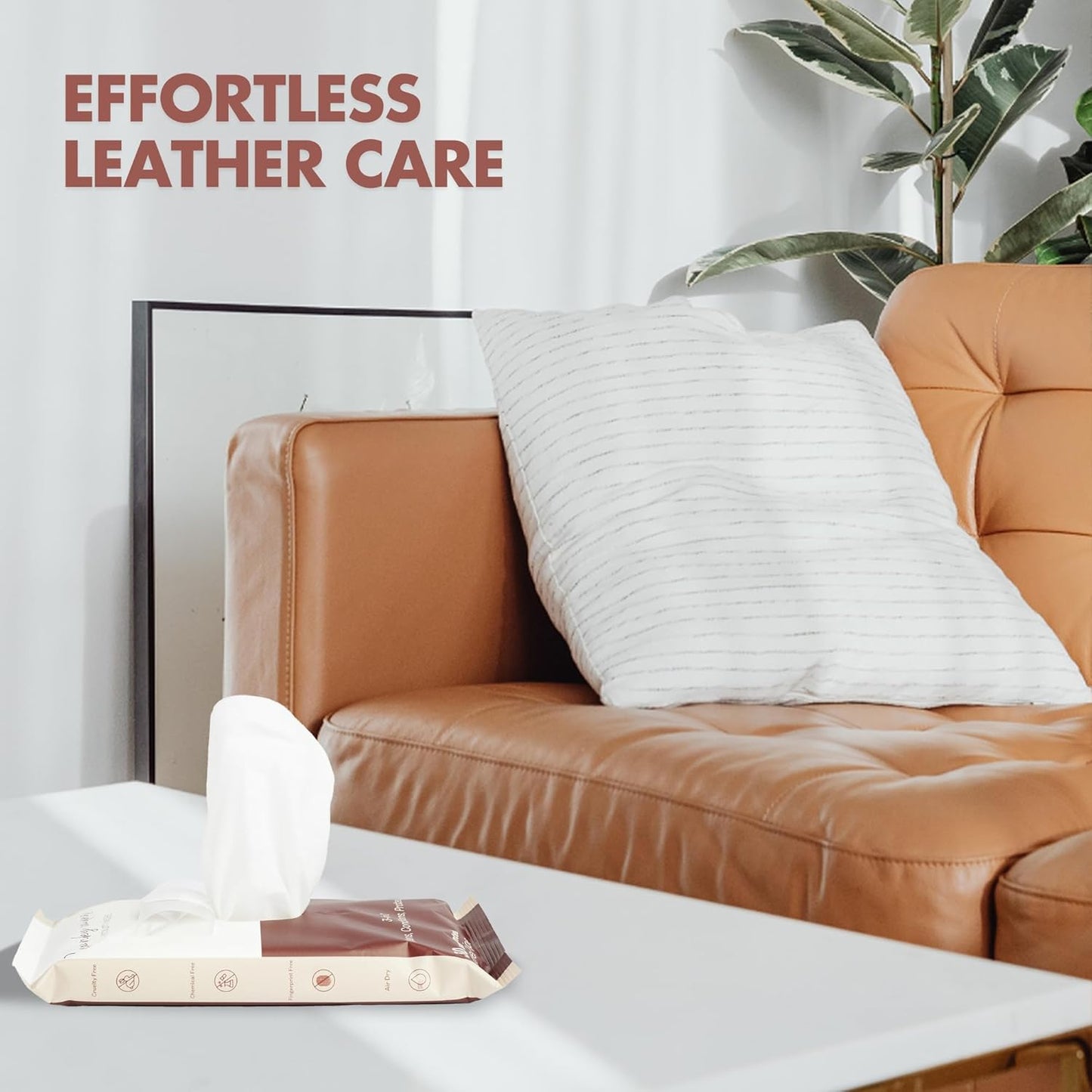 Swanky Leather Wipes - Leather Cleaner and Conditioner for Purses, Shoes, Furniture Polish & Car Seats, Prevents Fading & Cracking, Restores Softness & Shine - Soft Wipes, 180 Count