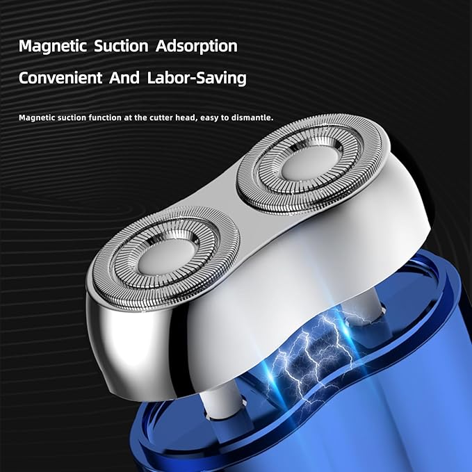 New Model Mini Dual-Head Electric Shaver, Upgrade Pocket Shaver, Washable Double Head Razor, USB Mini Portable Razor, Rechargeable Waterproof Compact (Four Color) (Sliver)